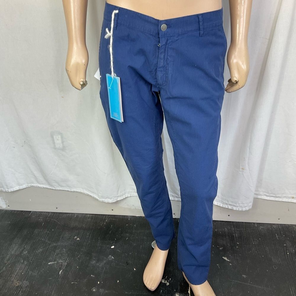 NEW Daniele Alessandrini Men’s Blue Texture High Rise Chinos Pants Size 36 - Picture 4 of 15